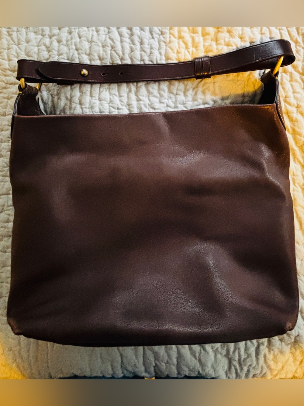 D&B Brown Leather Hobo Bag